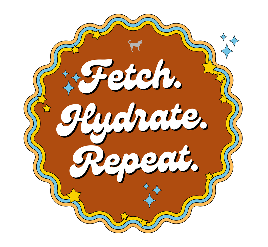 Potcake Sticker - Fetch , Hydrate , Repeat